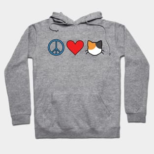 Peace Love Cats - Calico Hoodie